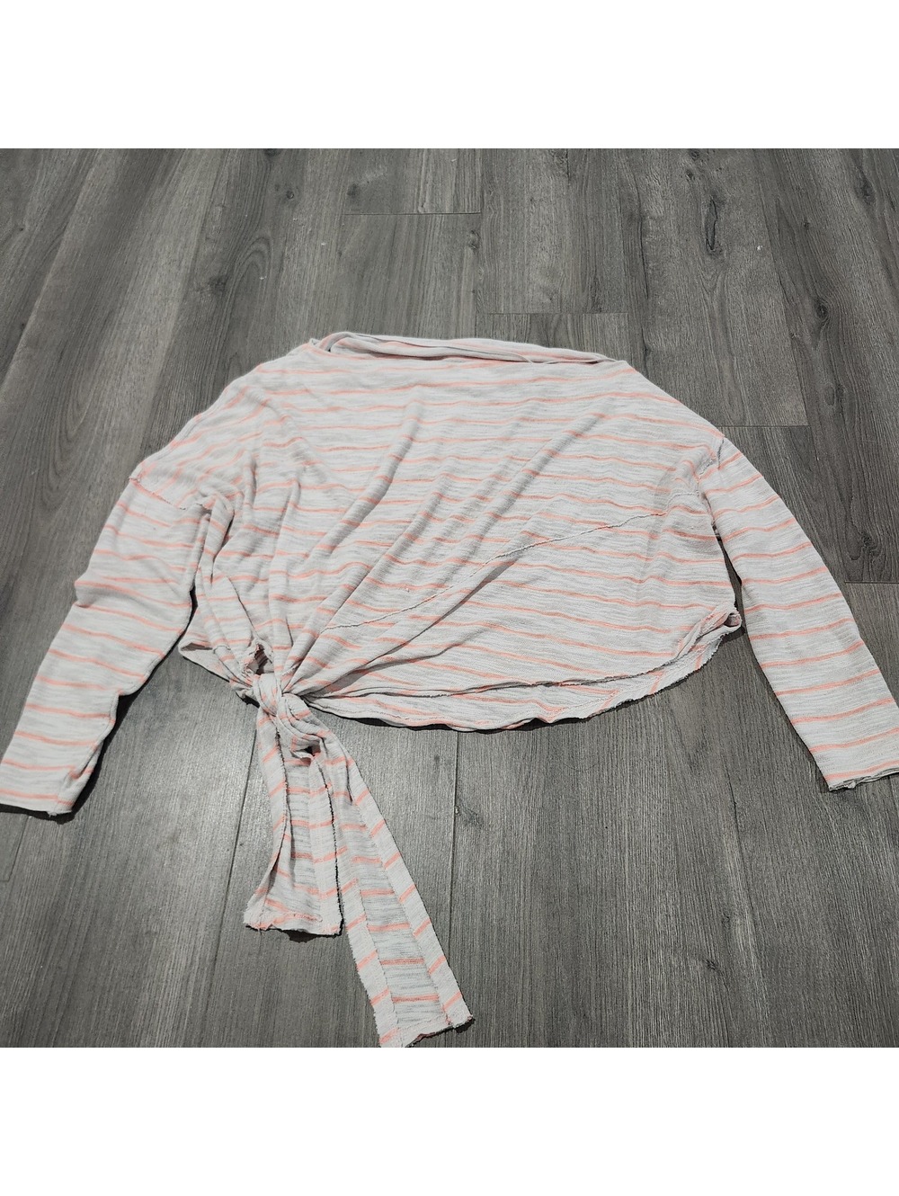 We The Free Striped Long Sleeve Tie Side Top Size Medium